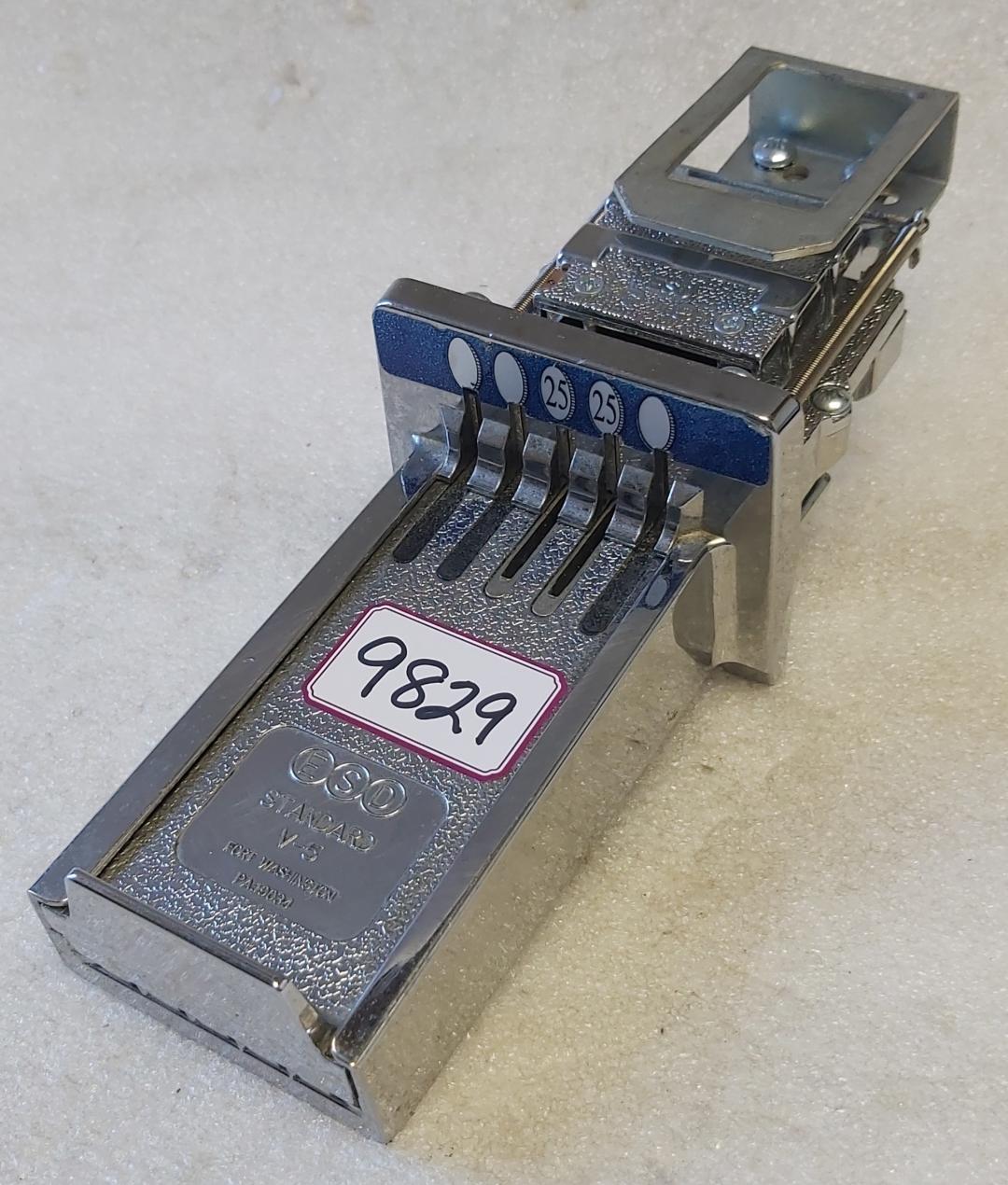 E.S.D. V5 Vertical 5 Coin Chute Pre Set @ $.50 - Set up to $1.25 (9429 ...
