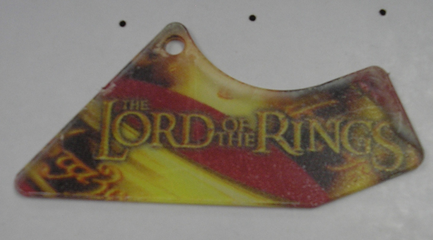 Lord Of The Rings Pinball Machine Promo Plastic Key Chain Fob Mint 