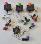 3 ORIGINAL JOYSTICK BUTTON Lot w LEAF SWITCHES & SPARE SWITCHES #8510