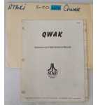 ATARI QWAK Arcade Game Operations & Maintenance Manual #6270  