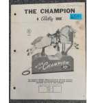 BALLY THE CHAMPION Kiddie Ride Manual & Schematics #6519 