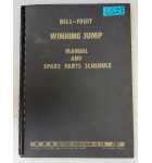 BELL-FRUIT MFG. WINNING JUMP Arcade Game MANUAL & SPARE PARTS SCHEDULE #6527  