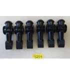 DYNAMO SOCCER FOOSBALL Arcade Game BLACK REPLACEMENT MAN Lot of 6 #9254