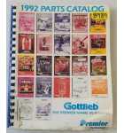 GOTTLIEB 1992 PARTS CATALOG #8989 