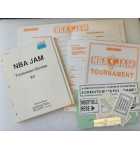 MIDWAY NBA JAM TOURNAMENT EDITION Kit Arcade Machine OPERATIONS Manual & Laminated Signs #6406 