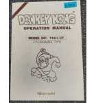 NINTENDO DONKEY KONG Arcade Game Operation Manual #6393 