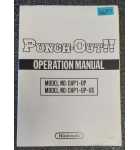 NINTENDO PUNCH-OUT!! Arcade Game OPERATION MANUAL #6697 