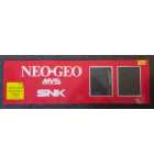 SNK NEO GEO SYSTEM Arcade Game Overhead Header PLEXIGLASS #7463 