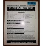BICEP-BUSTER Arcade Machine Game OPERATION and INSTRUCTION MANUAL #1217 for sale 