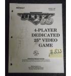 BLITZ 99 4 PLAYER DEDICATED Arcade Machine Game OPERATIONS MANUAL #833 for sale  