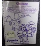 GLADIATORS Pinball Machine Game Instruction Manual #498 for sale - GOTTLIEB 