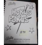 HOKUS POKUS Pinball Machine Game Instruction Manual #791 for sale - BALLY  