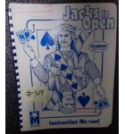 JACKS TO OPEN Pinball Machine Game Instruction Manual #519 for sale - GOTTLIEB  