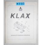 KLAX Arcade Machine Game UNIVERSAL KIT INSTALLATION INSTRUCTIONS #770 for sale  