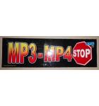 MP3 - MP4 STOP Arcade Machine Game FLEXIBLE Overhead Marquee Header #392 for sale  