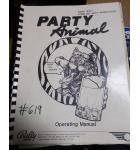PARTY ANIMAL Pinball Machine Game Operating Manual #619 for sale - BALLY 