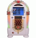 ROCK-OLA GLOSS WHITE Nostalgic Bubbler 19" Touchscreen Jukebox Music Center for sale 
