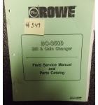 ROWE BC-3500 Bill & Coin Changer FIELD SERVICE MANUAL and PARTS CATALOG #549 for sale  