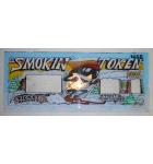 SMOKIN TOKEN Arcade Machine Game Overhead Marquee PLEXIGLASS Header for sale #466  