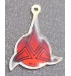 STAR TREK  Klingon Logo Insignia Red Original Pinball Machine Promotional Key Fob Keychain Plastic - Stern  