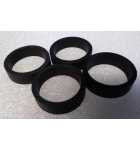 Standard 1.5" x .5" Black Rubber Flipper Rings for many Gottlieb Bally Williams Stern Jersey Jack & Chicago Gaming Pinball Machines - Set of 4