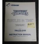 TEENAGE MUTANT NINJA TURTLES TURTLES IN TIME Arcade Machine Game INSTRUCTION MANUAL #857 for sale  