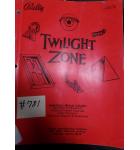 TWILIGHT ZONE Pinball Machine Game Operations Manual #781 for sale - BALLY  