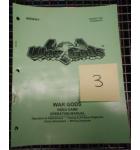 WAR GODS Video Arcade Machine Game Operations Manual for sale by MIDWAY #3 