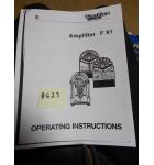 WURLITZER AMPLIFIER F 91 Jukebox OPERATING INSTRUCTIONS #623 for sale 