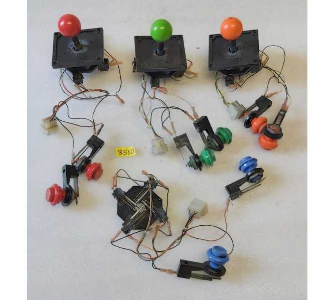 3 ORIGINAL JOYSTICK BUTTON Lot w LEAF SWITCHES & SPARE SWITCHES #8510