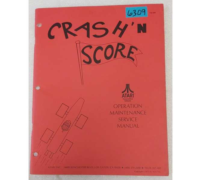 ATARI CRASH 'N SCORE Arcade Game Operation, Maintenance & Service Manual #6309 