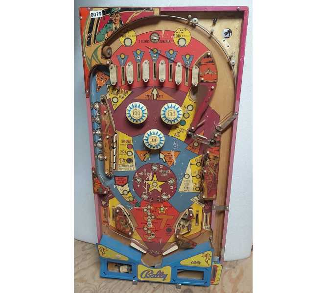 BALLY SUPERSONIC Pinball Machine POPULATED Playfield (0079) 