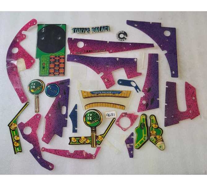 BALLY WHO DUNNIT Pinball Machine INCOMPLETE PLASTIC Set #9681 