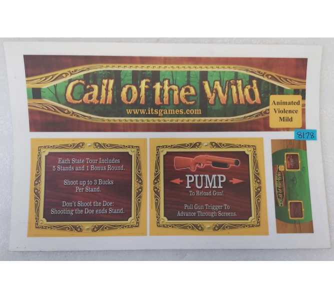 BIG BUCK HUNTER: CALL OF THE WILD Arcade Game LEXAN DECAL SET #8178  