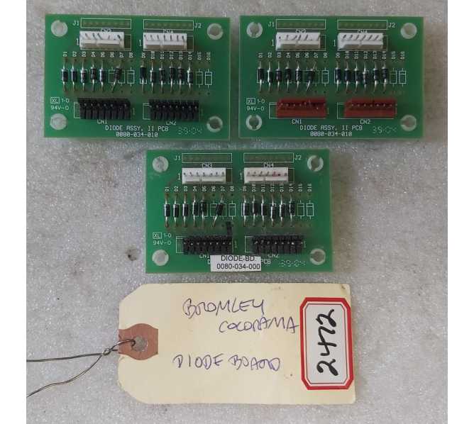 BROMLEY COLORAMA Arcade Game DIODE ASSEMBLY Boards #0080-034-010/000 - Lot of 3 (2472) 