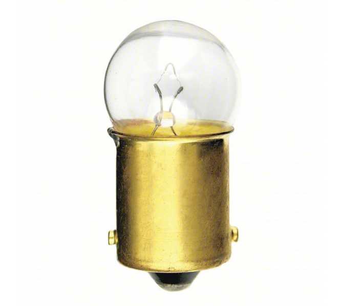 CEC Incandescent Bulb: Single Contact Bayonet (BA15s), (G) Globe, G6, 1251, 28V AC 