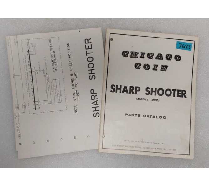 CHICAGO COIN SHARP SHOOTER Arcade Game PARTS CATALOG & SCHEMATIC #7673