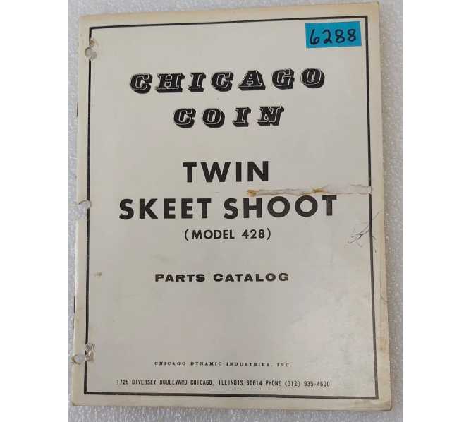 CHICAGO COIN TWIN SKEET SHOOT Arcade Game Parts Catalog #6288  