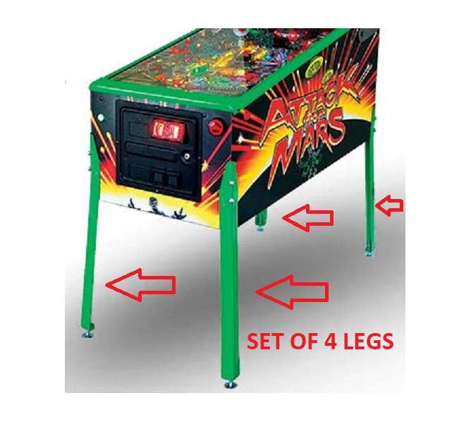 CHICAGO GAMING ATTACK FROM MARS LE Pinball GREEN Legs 28½" Set of 4 (6937) 