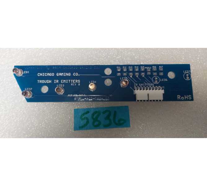 CHICAGO GAMING Pinball Machine Game TROUGH IR EMITTERS board #PIN-PCB-TRGHLED (5836) for sale 