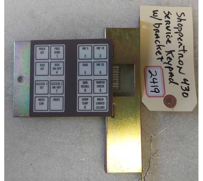 CRANE NATIONAL SHOPPERTRON 430 Vending Machine SERVICE KEYPAD w BRACKET (2419) 