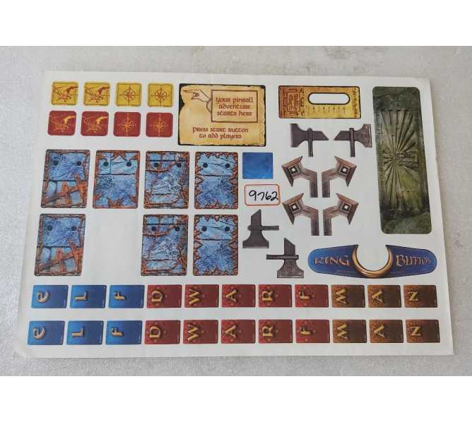 JJP THE HOBBIT Pinball Machine INCOMPLETE DECAL Set #9762 