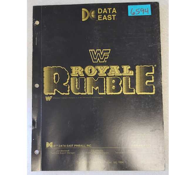 DATA EAST WWF ROYAL RUMBLE Pinball Game MANUAL #6594 