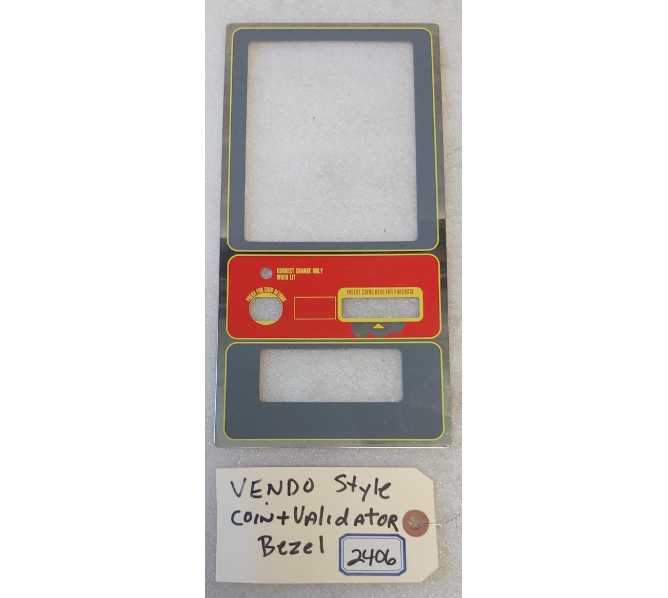 DIXIE NARCO VENDO Soda Style Vending Machine COIN VALIDATOR METAL BEZEL (2406)