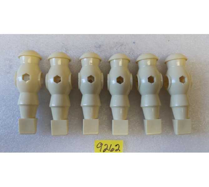 DYNAMO SOCCER FOOSBALL Arcade Game BEIGE REPLACEMENT MAN Lot of 6 #9262