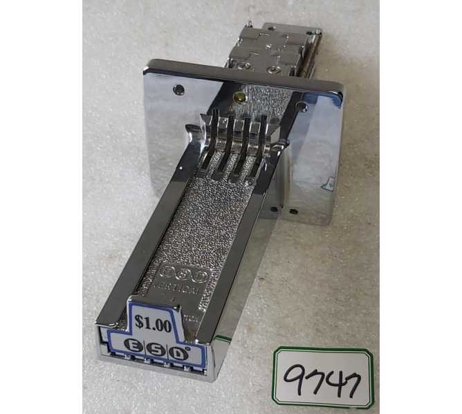 E.S.D. Vertical 4 Coin Chute Pre Set @ $1.00 ESD-4/1.00 (9747) 