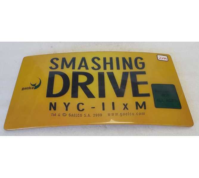 GAELCO SMASHING DRIVE Arcade Game PLEXIGLASS Header Marquee (2289)