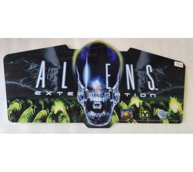 GLOBAL VR ALIENS EXTERMINATION Arcade Game PLEXIGLASS HEADER #9544 