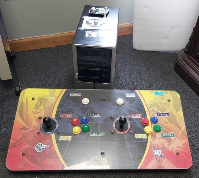 GLOBAL VR JUSTICE LEAGUE: HEROES UNITED Arcade Game COMPUTER, CONTROL PANEL, I/O Board, USB Drive & Disc