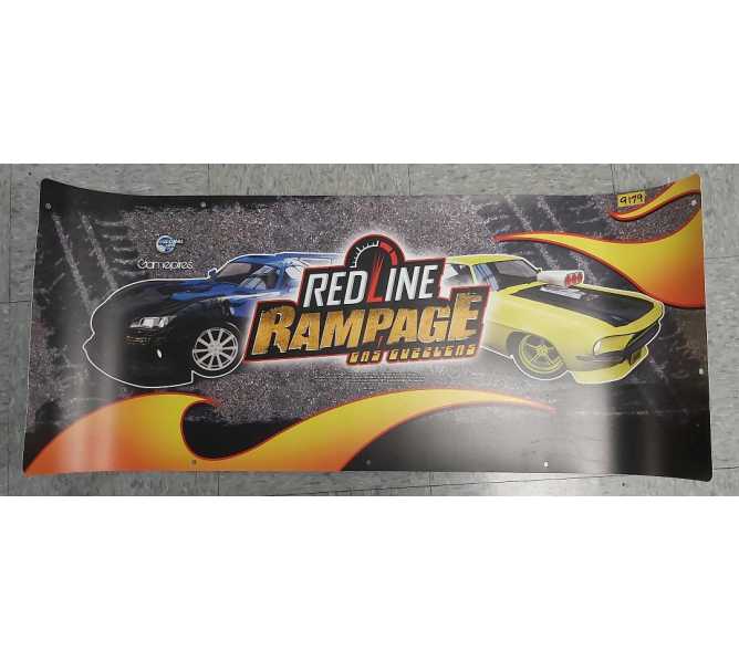 GLOBAL VR Redline Rampage Gas Guzzlers Arcade Game FLEXIBLE HEADER #9179 